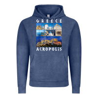 Vintage Denim greece acropolis famous sights gallery traveler souvenir t shirt Vintage Hoodie - baoMotion