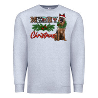 Heather Grey merry christmas german shepherd Premium Sweatshirt - RanaPortraitStore