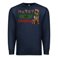 Navy merry christmas german shepherd Premium Sweatshirt - RanaPortraitStore