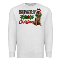 Oatmeal Heather merry christmas german shepherd Premium Sweatshirt - RanaPortraitStore