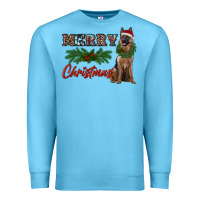 Ocean Blue merry christmas german shepherd Premium Sweatshirt - RanaPortraitStore