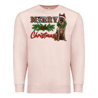 Pale Pink merry christmas german shepherd Premium Sweatshirt - RanaPortraitStore