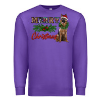 Purple merry christmas german shepherd Premium Sweatshirt - RanaPortraitStore