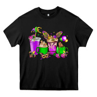 Black Mardi Gras coffee cups Heavy Core Tee - HowdyJamesFarm