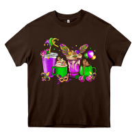Chocolate Brown Mardi Gras coffee cups Heavy Core Tee - HowdyJamesFarm