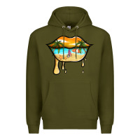 Army Green beach lips Premium Hoodie - Jasminsmagicworld