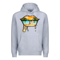 Heather Grey beach lips Premium Hoodie - Jasminsmagicworld
