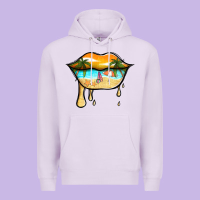 Beach Lips Premium Hoodie Designed By Jasminsmagicworld