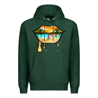 Sports Green beach lips Premium Hoodie - Jasminsmagicworld