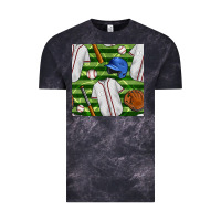 Cloud Black baseball uniform and field seamless pattern Vintage Tee - BundleAndBundleShop