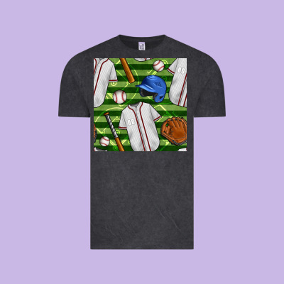 Baseball Uniform And Field Seamless Pattern Vintage Tee Designed By Bundleandbundleshop