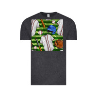 Vintage Black baseball uniform and field seamless pattern Vintage Tee - BundleAndBundleShop