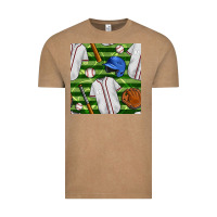 Vintage Coffee baseball uniform and field seamless pattern Vintage Tee - BundleAndBundleShop