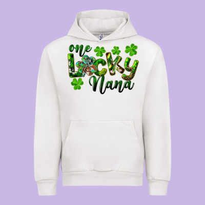 St. Patrick's Day One Lucky Nana Urban Hoodie Designed By Ranaportraitstore
