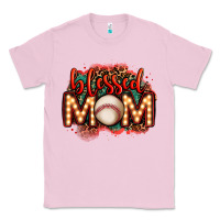 Bubblegum Pink blessed baseball mom lightbulb letters Classic Tee - OliviaCreatesArt