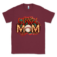 Burgundy blessed baseball mom lightbulb letters Classic Tee - OliviaCreatesArt