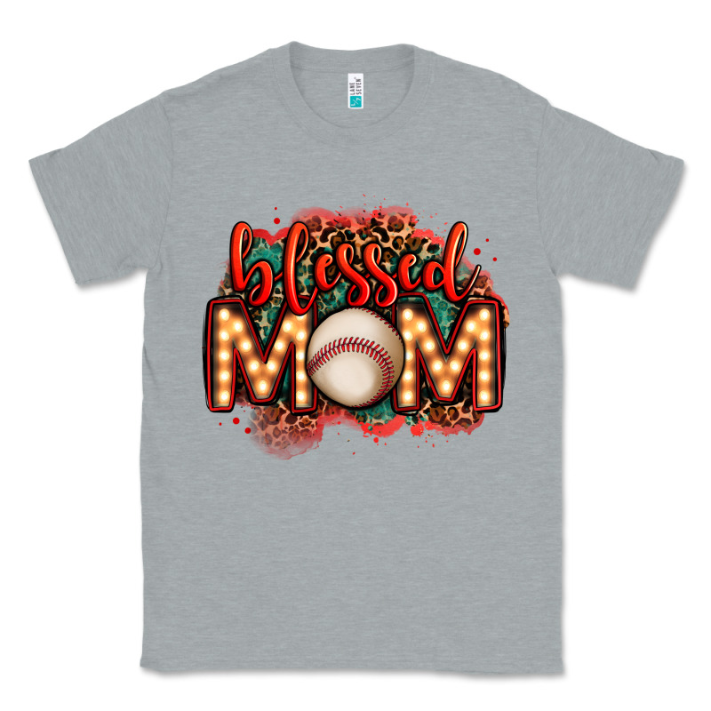 Blessed Baseball Mom Lightbulb Letters Classic Tee by OliviaCreatesArt | Teevron