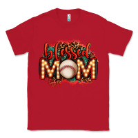 Red blessed baseball mom lightbulb letters Classic Tee - OliviaCreatesArt