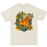 Bone western horse cactus sunflowers horseshoe Premium Tee - OliviaCreatesArt