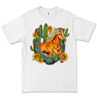 White western horse cactus sunflowers horseshoe Premium Tee - OliviaCreatesArt