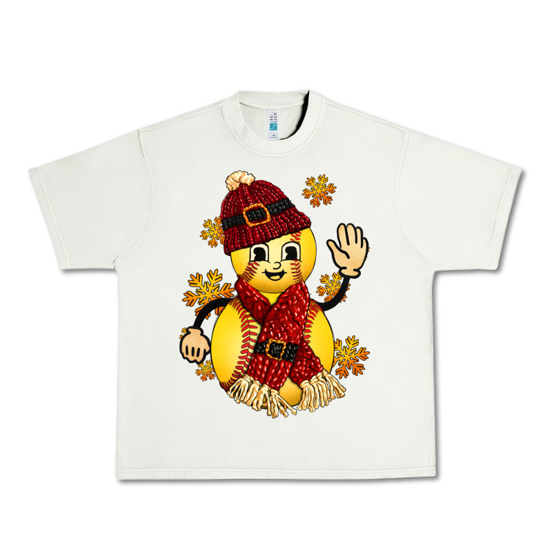 Softball Christmas With Hat And Glove Urban Heavy Tee by FaDigitalArtStudio | Teevron