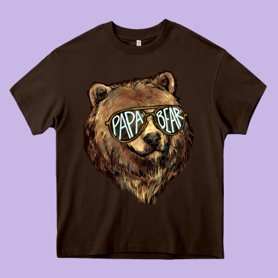 Papa Bear Heavy Core Tee Designed By Howdyjamesfarm