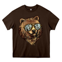 Chocolate Brown Papa Bear Heavy Core Tee - HowdyJamesFarm