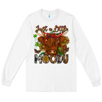 White Just a Little Moody Long Sleeve Tee - CowhideDigitalArt