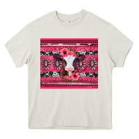 Cream pink gemstone baby calf western valentines day Heavy Core Tee - Jasminsmagicworld