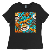 More Espresso Less Despresso Coffee With Leopard Seamless Pattern Bbs Ladies Tee | Teevron