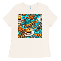 Bone more espresso less despresso coffee with leopard seamless pattern bbs Ladies Tee - BundleAndBundleShop