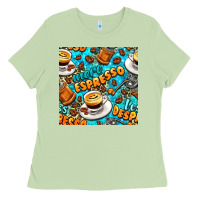 Matcha more espresso less despresso coffee with leopard seamless pattern bbs Ladies Tee - BundleAndBundleShop