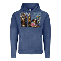 Vintage Denim Happy Easter Vintage Hoodie - CowhideDigitalArt