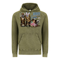 Vintage Olive Happy Easter Vintage Hoodie - CowhideDigitalArt