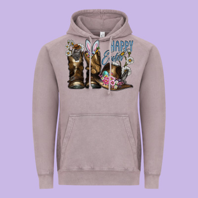 Happy Easter Vintage Hoodie Designed By Cowhidedigitalart