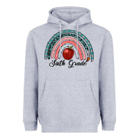 Heather Grey sixth grade rainbow Heavyweight Hoodie - RanaPortraitStore