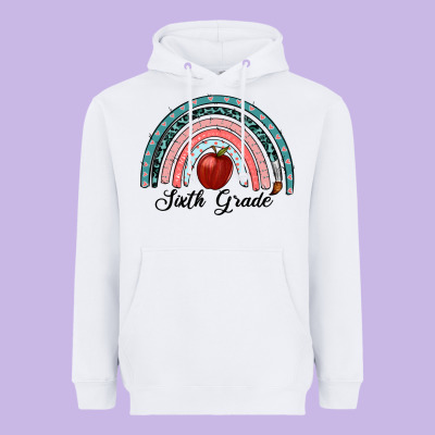 Sixth Grade Rainbow Heavyweight Hoodie Designed By Ranaportraitstore