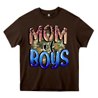 Chocolate Brown Mom of Boys Mother's Day Heavy Core Tee - CowGirlArtShop