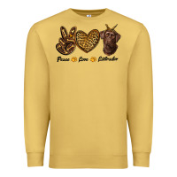 Antique Gold peace love labrador Premium Sweatshirt - RanaPortraitStore