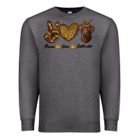 Charcoal Heather peace love labrador Premium Sweatshirt - RanaPortraitStore