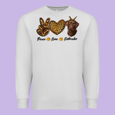 Peace Love Labrador Premium Sweatshirt Designed By Ranaportraitstore