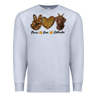 Heather Grey peace love labrador Premium Sweatshirt - RanaPortraitStore