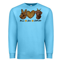 Ocean Blue peace love labrador Premium Sweatshirt - RanaPortraitStore