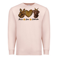 Pale Pink peace love labrador Premium Sweatshirt - RanaPortraitStore