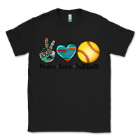 Black peace love softball Classic Tee - Artiststas