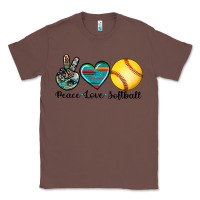 Chestnut peace love softball Classic Tee - Artiststas