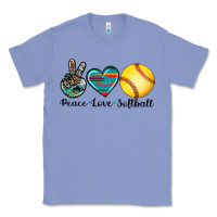 Colony Blue peace love softball Classic Tee - Artiststas