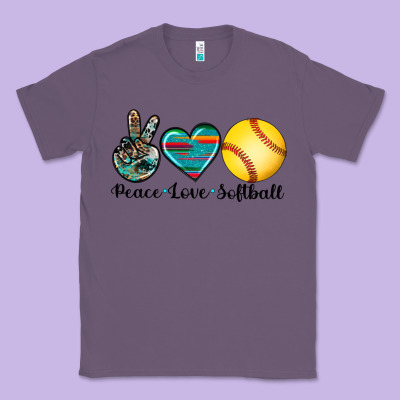 Peace Love Softball Classic Tee Designed By Artiststas