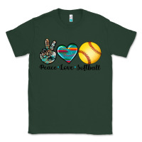 Sports Green peace love softball Classic Tee - Artiststas