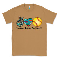 Toasted Coconut peace love softball Classic Tee - Artiststas